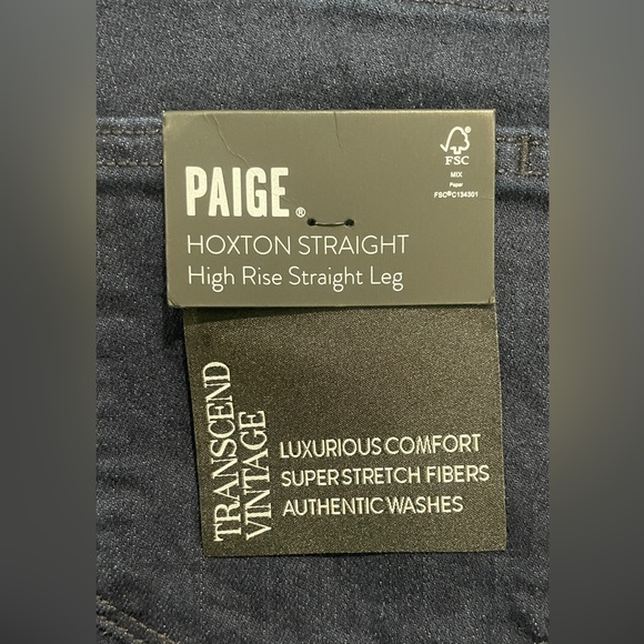 Please check all of pictures 
PAIGE TRANSCEND VINTAGE 
High Rise Straight Leg - Picture 4 of 5